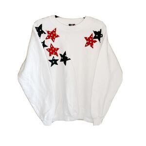 Vintage JcPenny Exclusive USA Olympic Brand Apparel Star White Crew Sweater